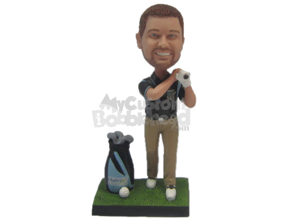 Custom Bobblehead Male Golfer Hitting A Hole In One - Sports & Hobbies Golfing Personalized Bobblehead & Cake Topper Custom Bobblehead Male Golfer Hitting A Hole In One - Sports & Hobbies Golfing Personalized Bobblehead & Cake Topper